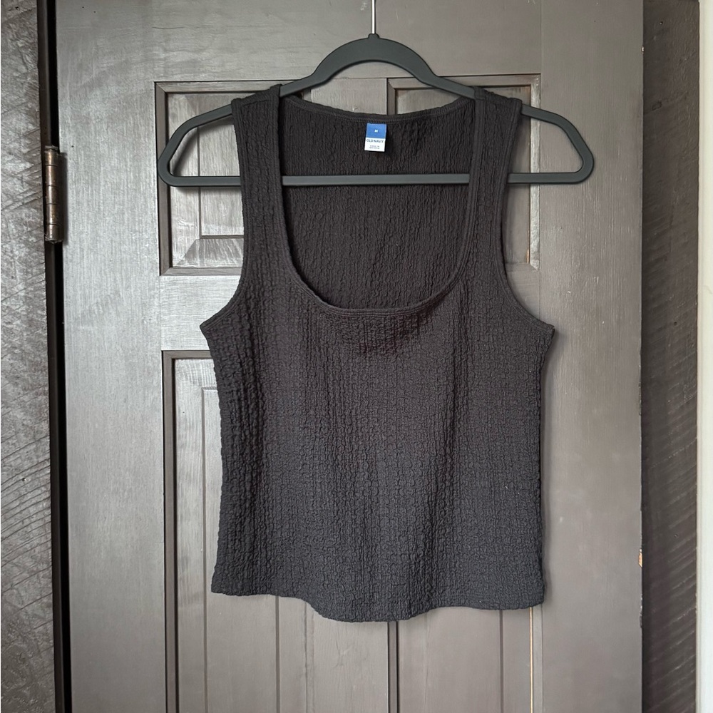 Old Navy Black Textured Tank Top